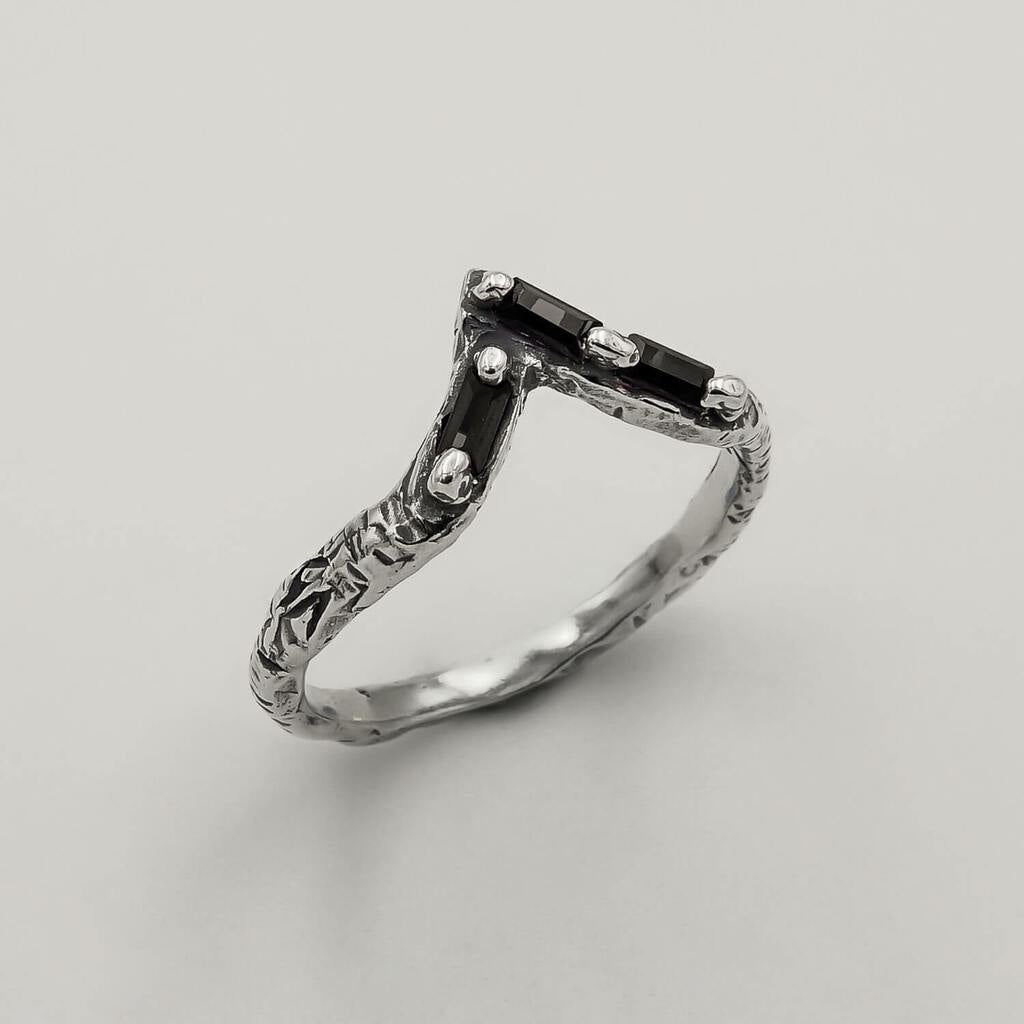 Anel Crown Ônix - Prata 925