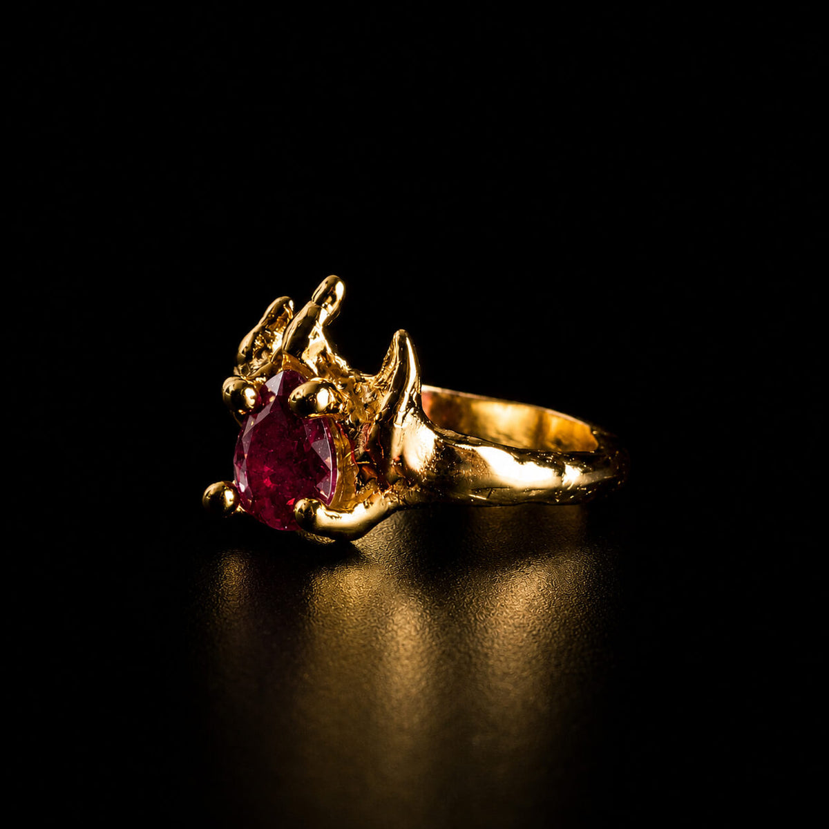 Anel Desejo Rubi - Banho Ouro
