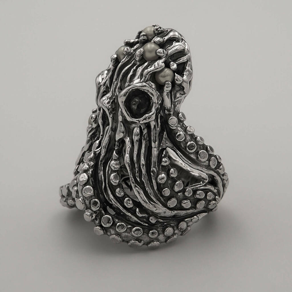 Anel Kraken Pérola - Prata 925