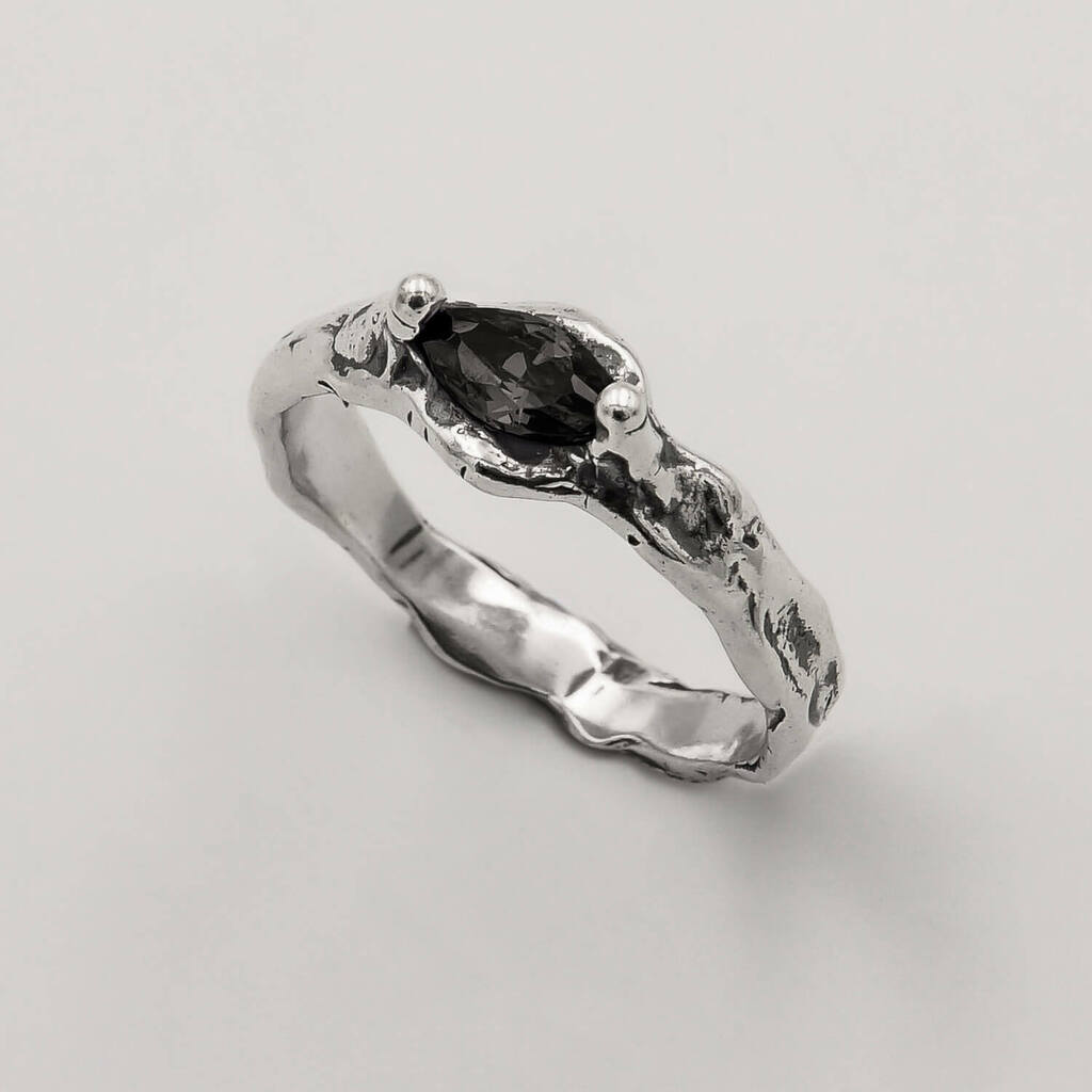 Mix Anéis Crown e Encanto Ônix - Prata 925
