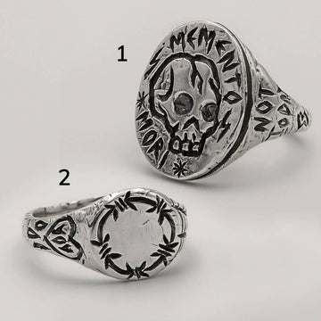 Mix Anéis Memento Mori e You - Prata 925