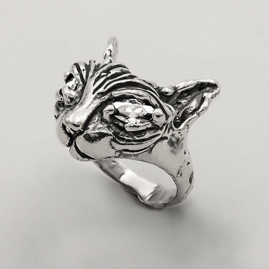 Anel Sphynx Zircônia - Prata 925