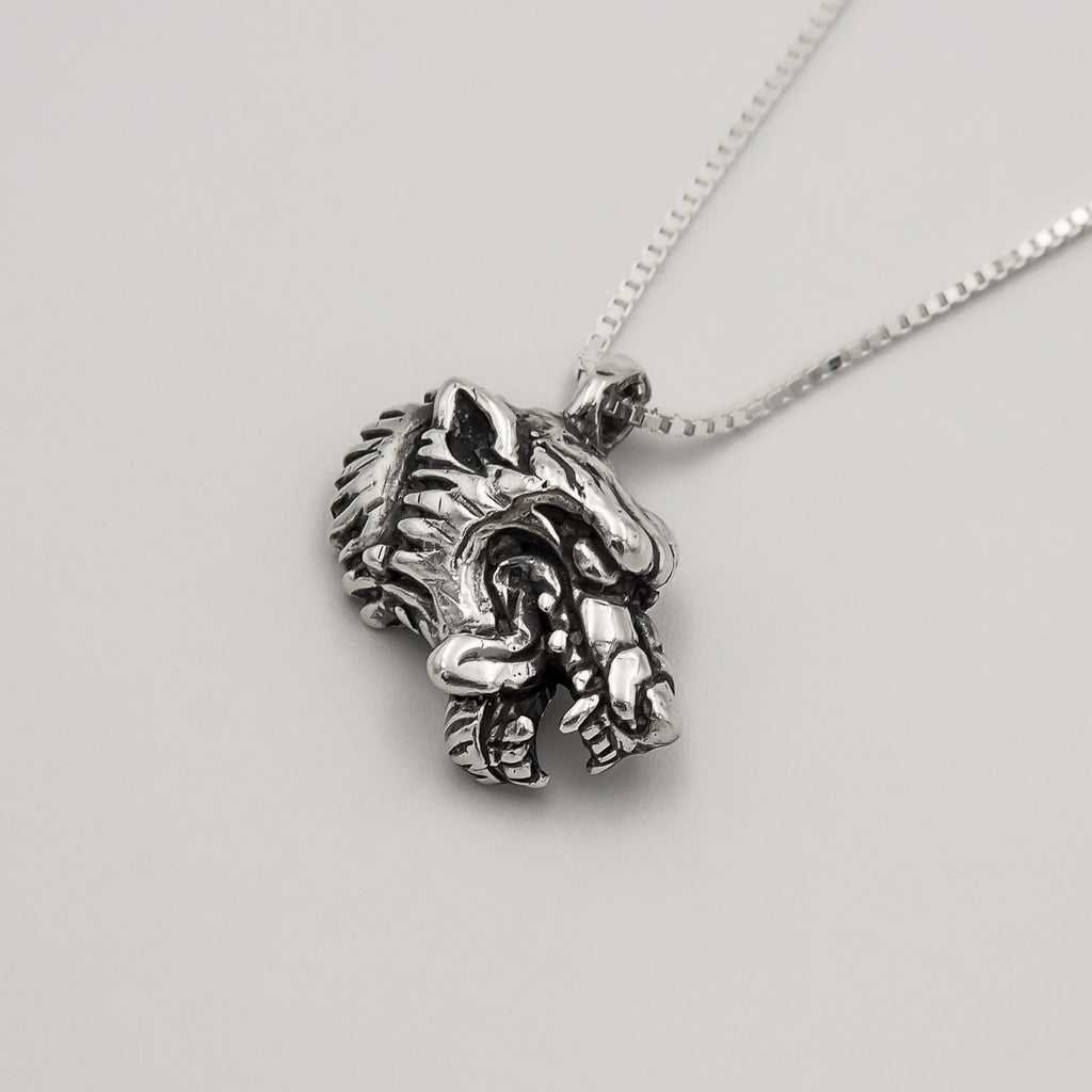 Mix Anel e Pingente Wolf Russian - Prata 925