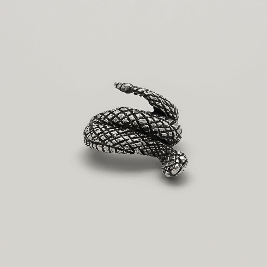 Mix Anel Revit Ônix e Ear Cuff Vibor - Prata 925