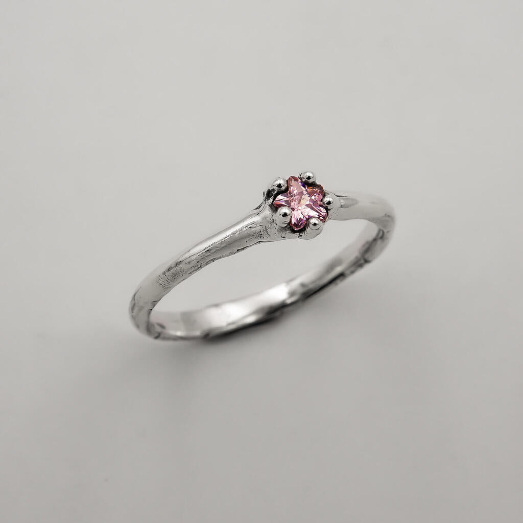 Trio Alianças Às Quartas Usamos... Zircônia Rosa - Prata 925