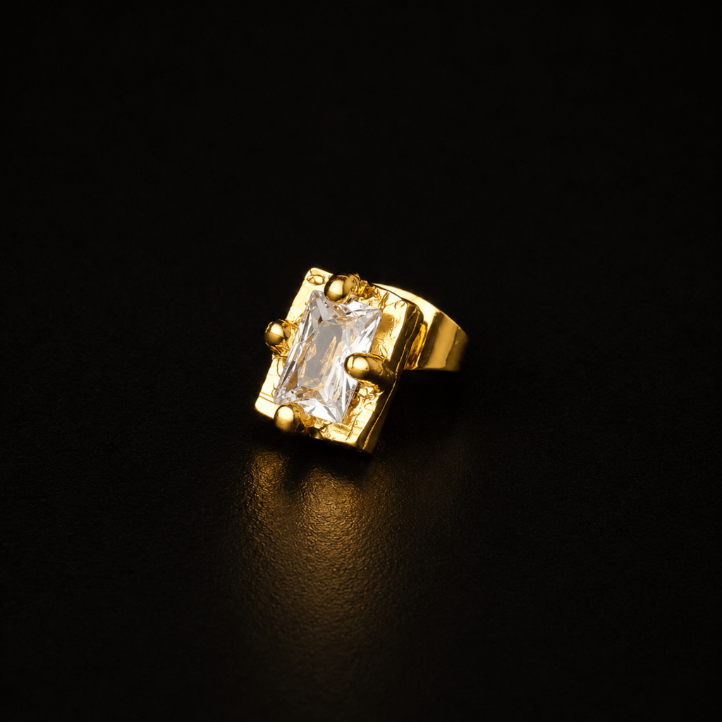 Broche Relic Zircônia - Banho Ouro