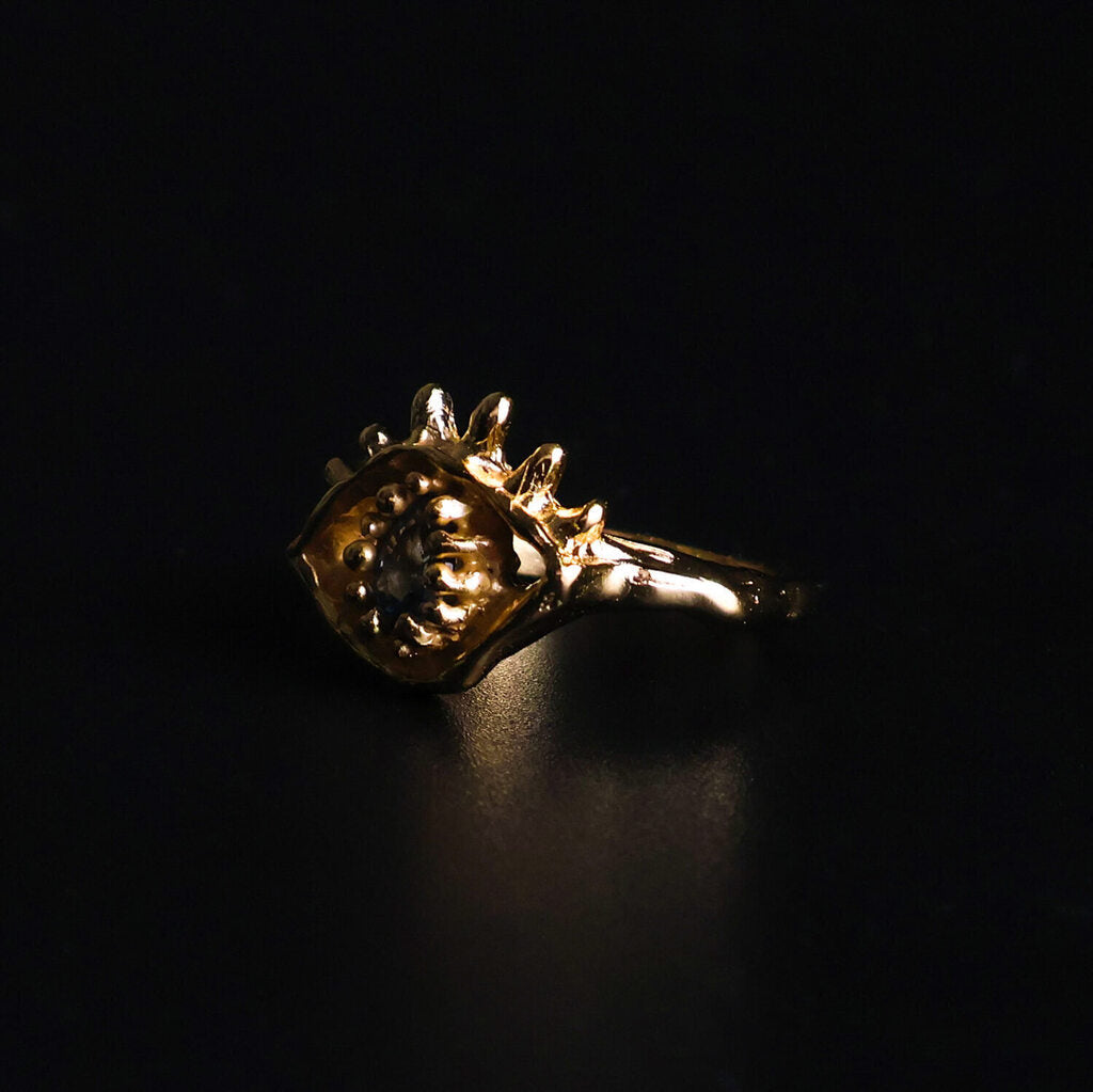 Anel Íris Água Marinha - Banho Ouro
