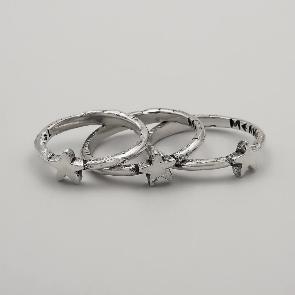 Trio Alianças Estrela - Prata 925