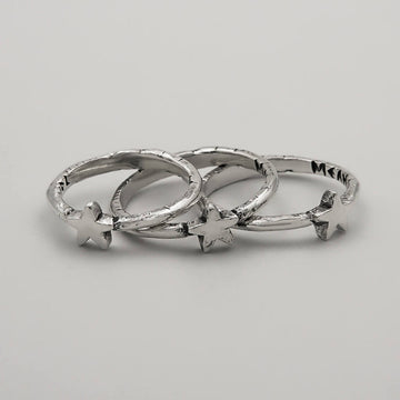 Trio Alianças Estrela - Prata 925