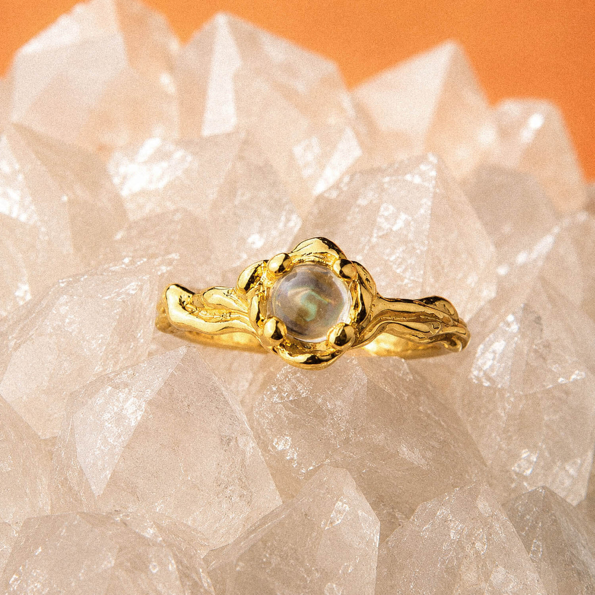 Anel Essência Cristal - Banho Ouro
