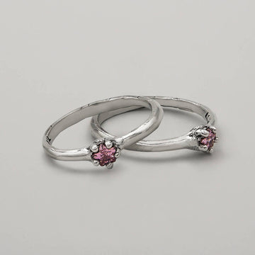 Par Alianças Às Quartas Usamos... Zircônia Rosa - Prata 925