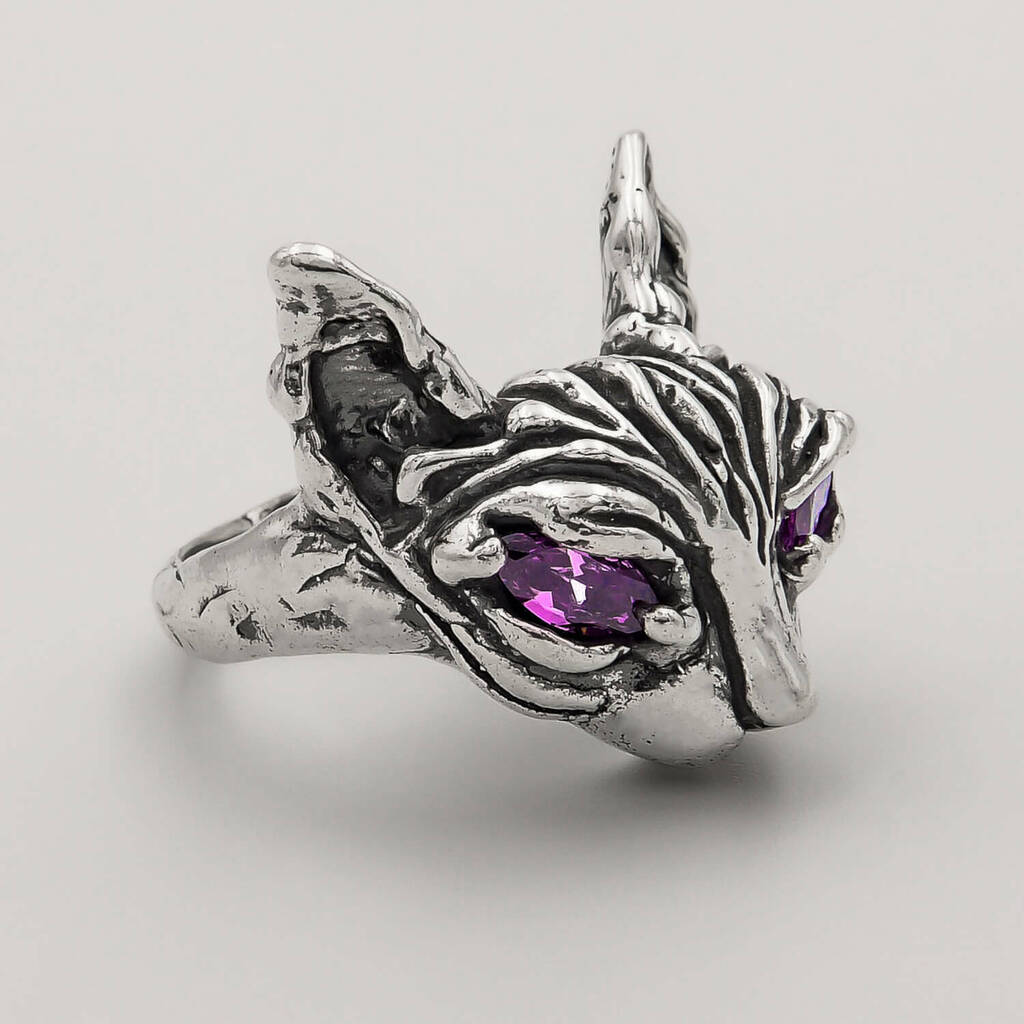 Anel Sphynx Ametista - Prata 925