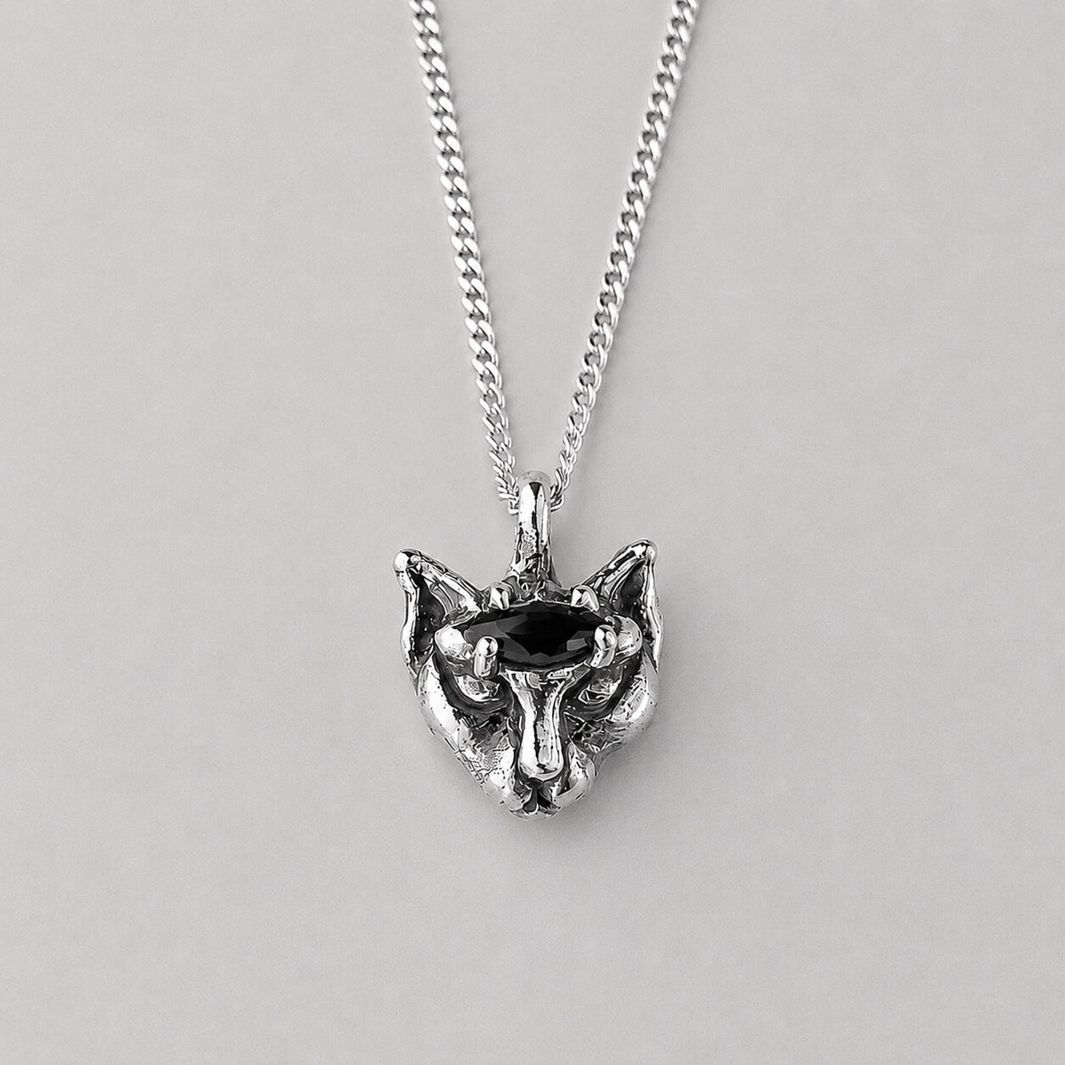 Pingente Felina Ônix - Prata 925