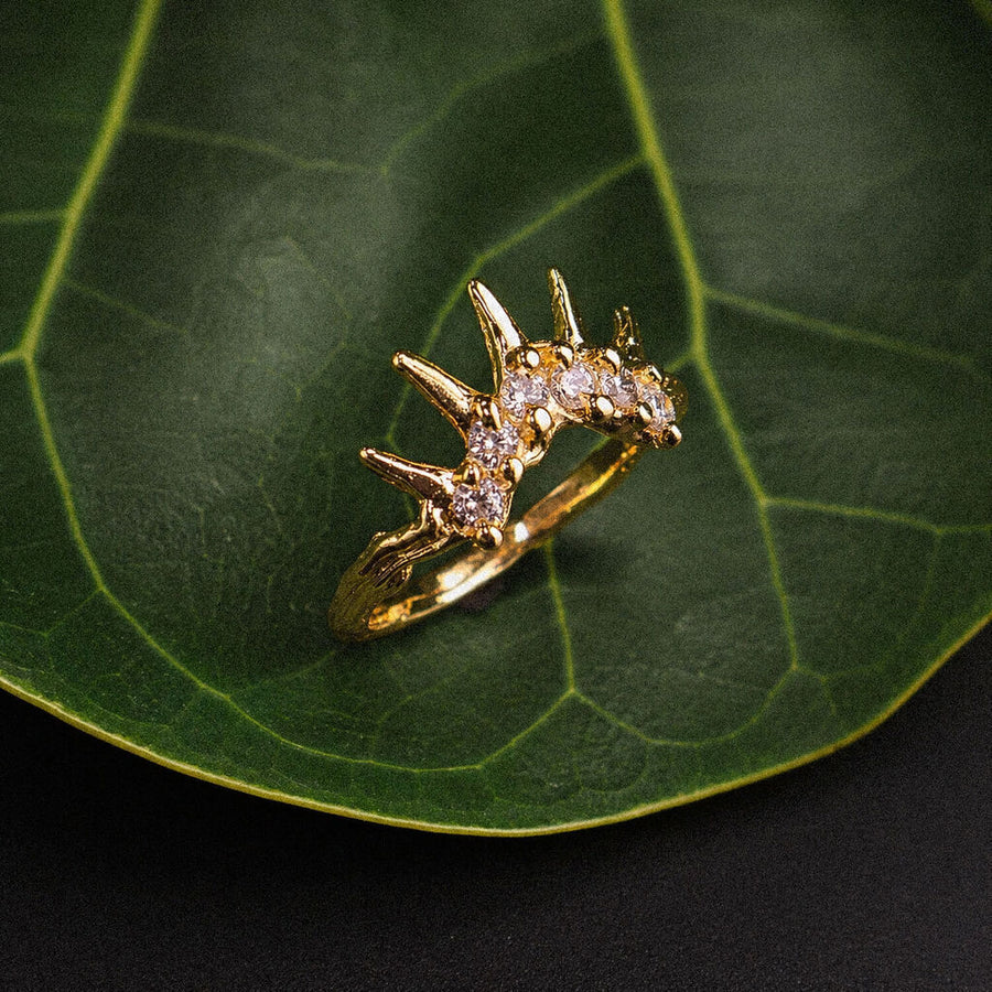 Anel Alegria Zircônia - Banho Ouro