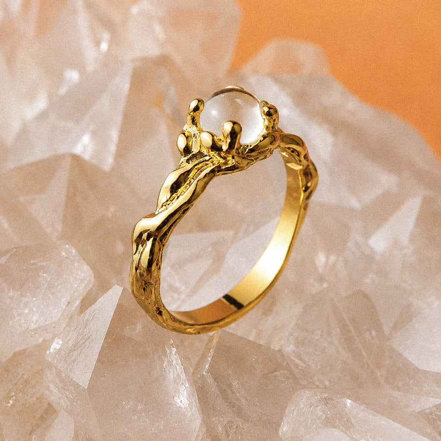 Anel Essência Cristal - Banho Ouro