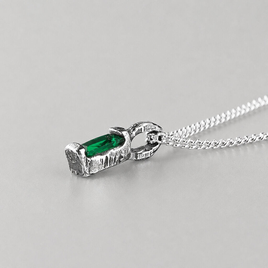 Pingente Crescer Esmeralda - Prata 925